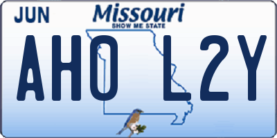 MO license plate AH0L2Y