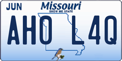 MO license plate AH0L4Q