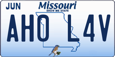 MO license plate AH0L4V