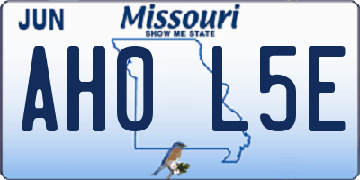 MO license plate AH0L5E