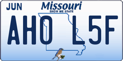 MO license plate AH0L5F