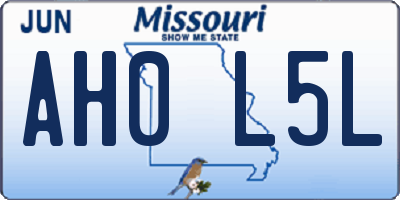 MO license plate AH0L5L