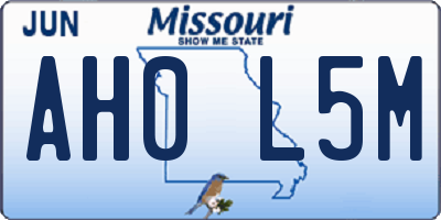 MO license plate AH0L5M