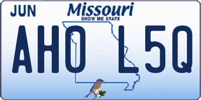 MO license plate AH0L5Q