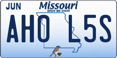 MO license plate AH0L5S