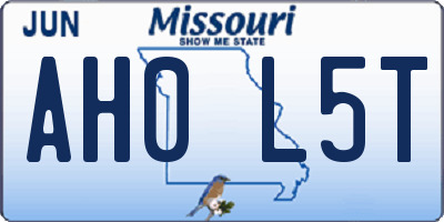 MO license plate AH0L5T