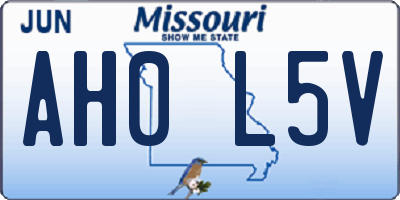 MO license plate AH0L5V