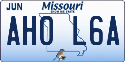 MO license plate AH0L6A