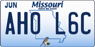 MO license plate AH0L6C