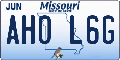 MO license plate AH0L6G