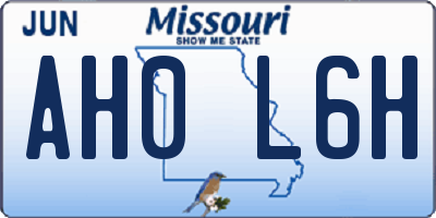 MO license plate AH0L6H