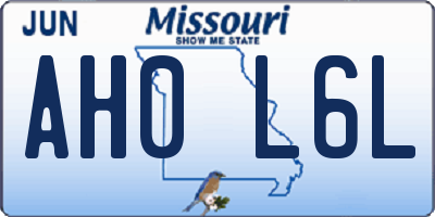 MO license plate AH0L6L