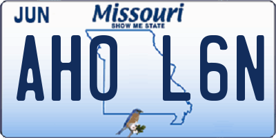 MO license plate AH0L6N