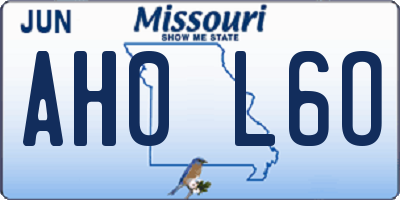 MO license plate AH0L6O