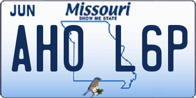 MO license plate AH0L6P