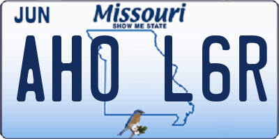 MO license plate AH0L6R