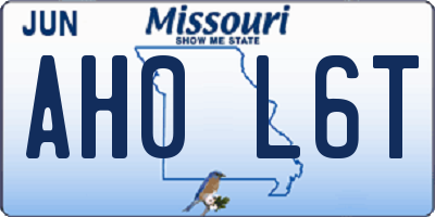 MO license plate AH0L6T