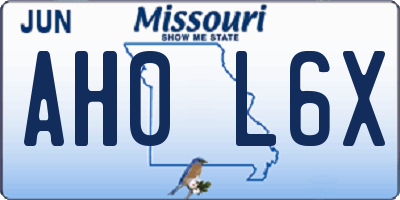MO license plate AH0L6X