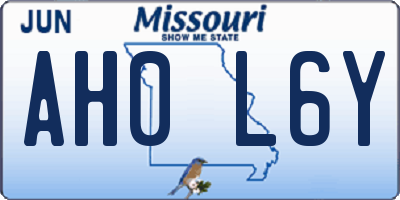 MO license plate AH0L6Y