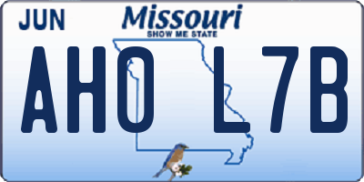 MO license plate AH0L7B