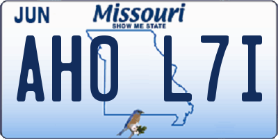 MO license plate AH0L7I