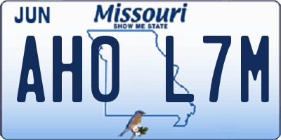 MO license plate AH0L7M