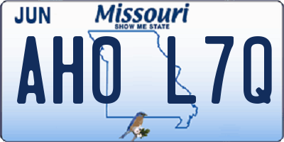 MO license plate AH0L7Q