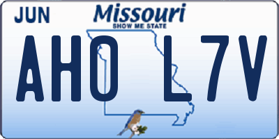 MO license plate AH0L7V