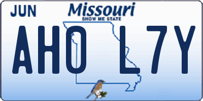 MO license plate AH0L7Y