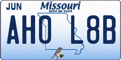 MO license plate AH0L8B