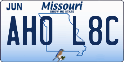 MO license plate AH0L8C