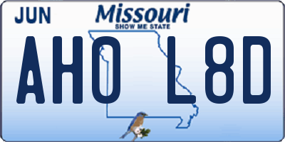 MO license plate AH0L8D