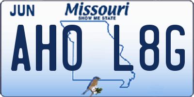 MO license plate AH0L8G