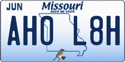 MO license plate AH0L8H