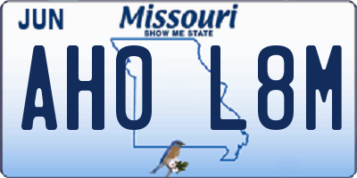 MO license plate AH0L8M