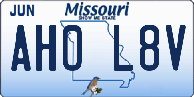 MO license plate AH0L8V