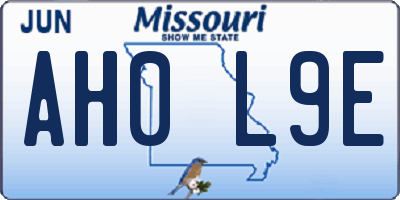 MO license plate AH0L9E