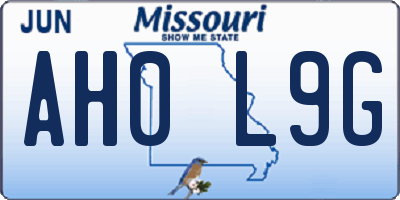 MO license plate AH0L9G