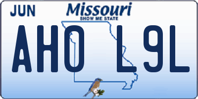 MO license plate AH0L9L