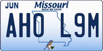 MO license plate AH0L9M