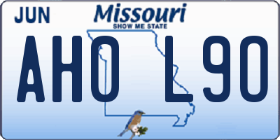 MO license plate AH0L9O