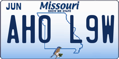 MO license plate AH0L9W