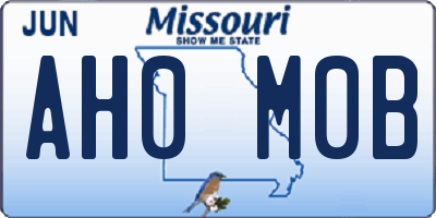 MO license plate AH0M0B
