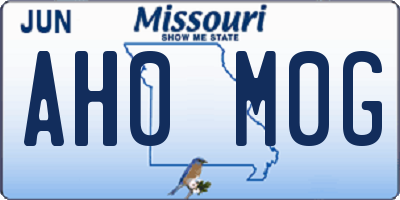 MO license plate AH0M0G