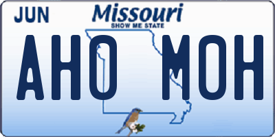 MO license plate AH0M0H