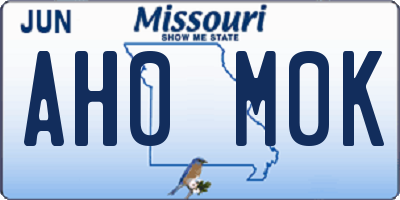 MO license plate AH0M0K