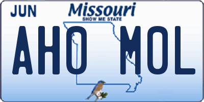 MO license plate AH0M0L