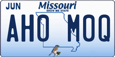 MO license plate AH0M0Q