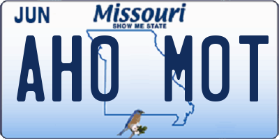 MO license plate AH0M0T