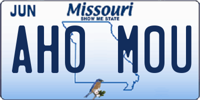 MO license plate AH0M0U